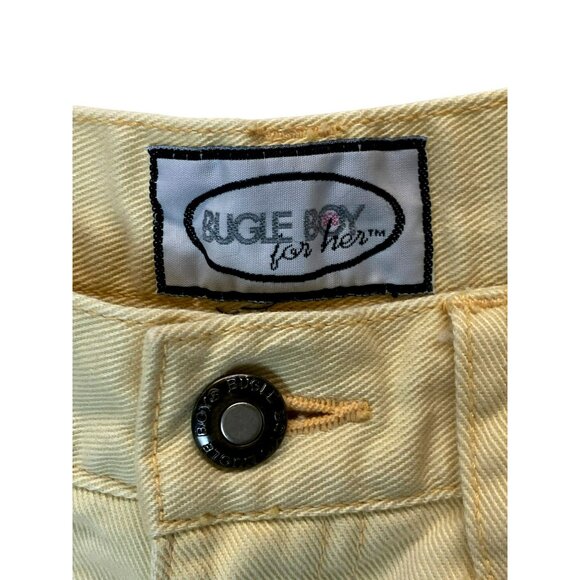 Vintage Bugle Boy for Her Super High Rise Mom Jeans 28 x 27 Yellow 90s Y2K - Picture 2 of 8